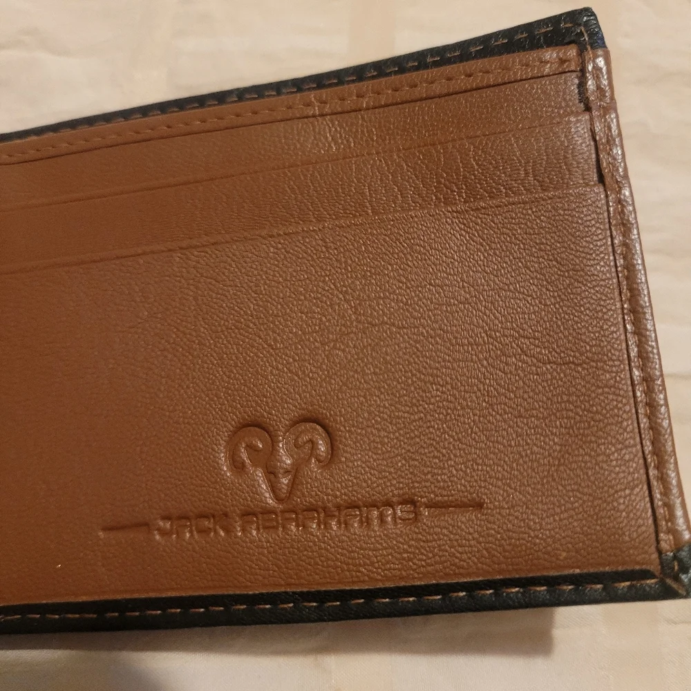 Jack Abrahams Men Brown Genuine Goat Leather Wallet